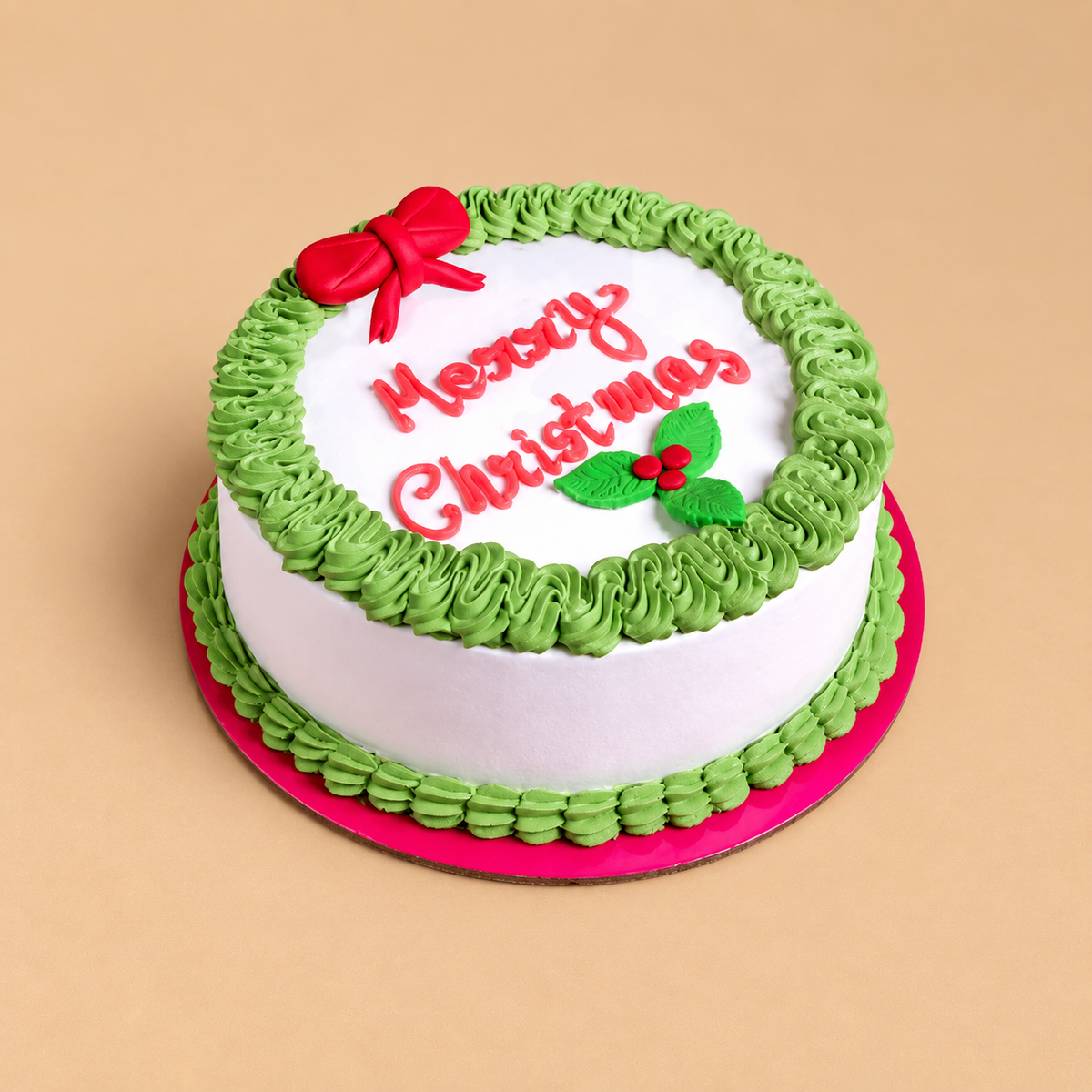 Pistachio Green & White Christmas Cake