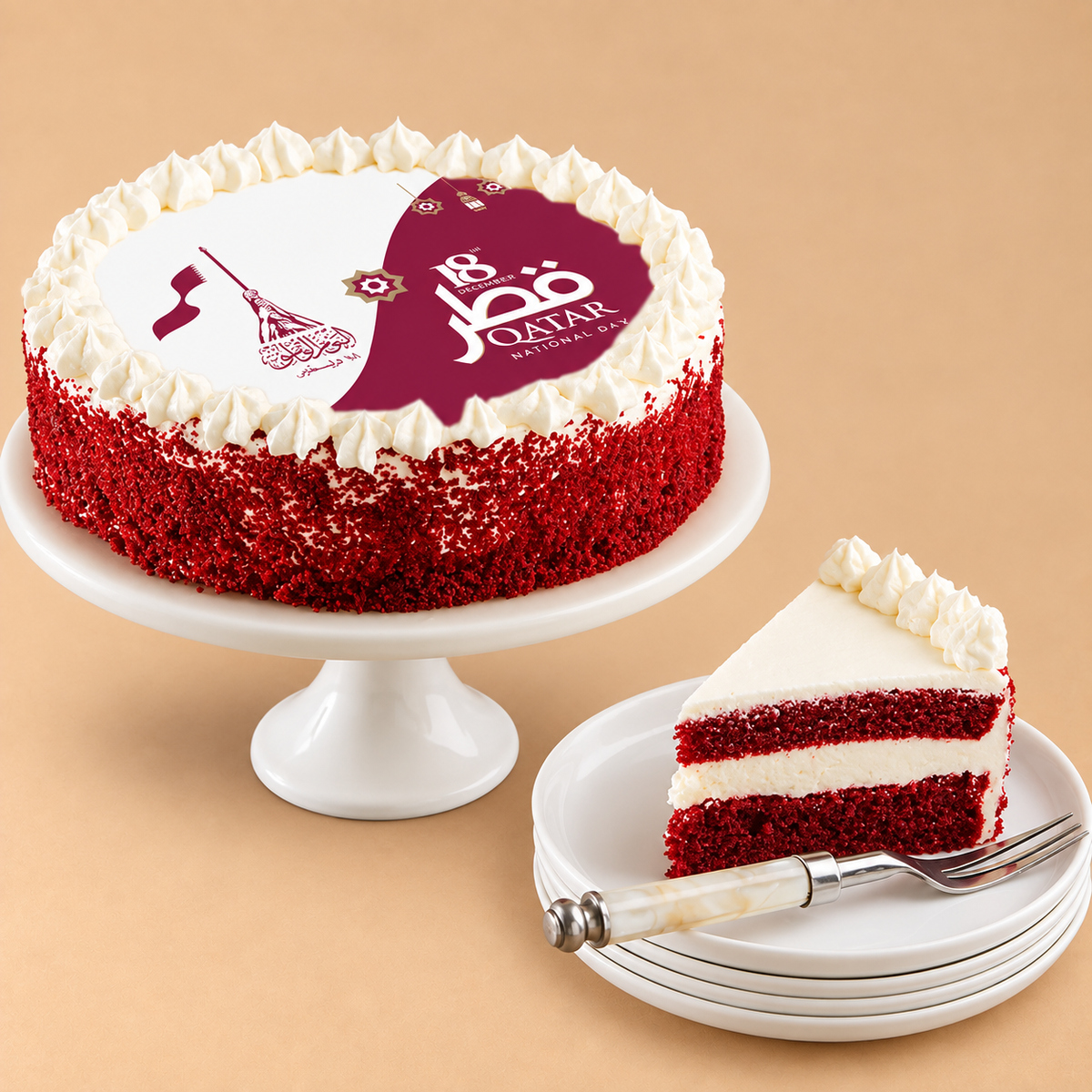 National Day Theme Red Velvet Cake.