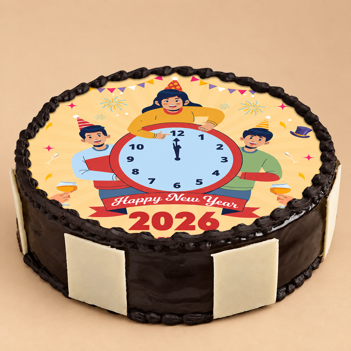 Mouthwatering New Year Chocolate Cake