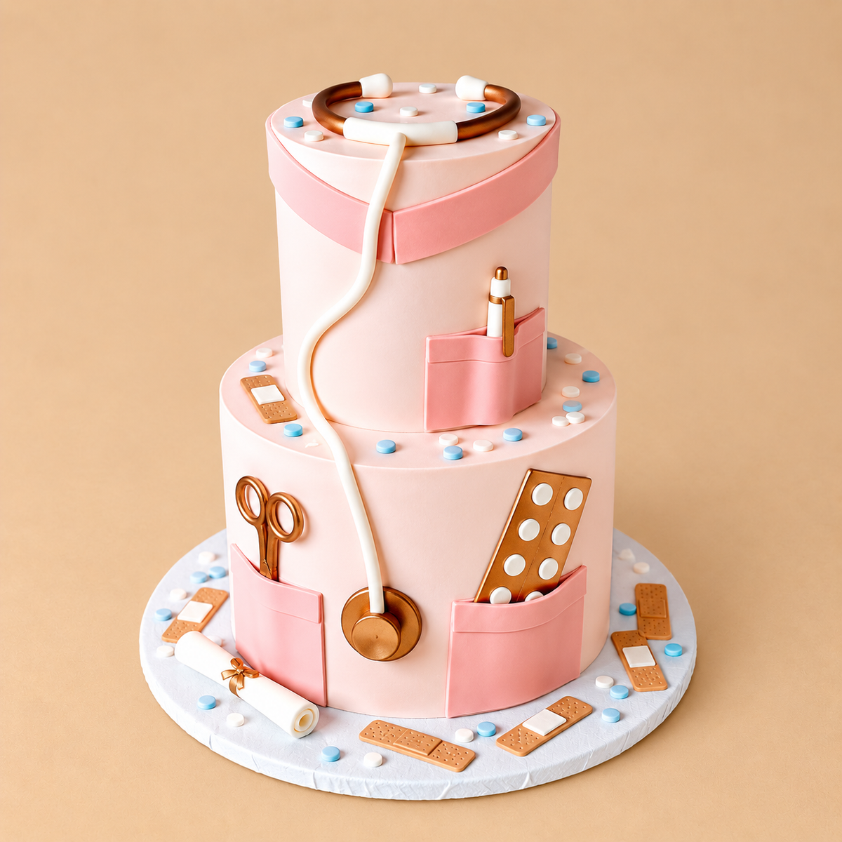 Medical Theme Graduation Day Cake