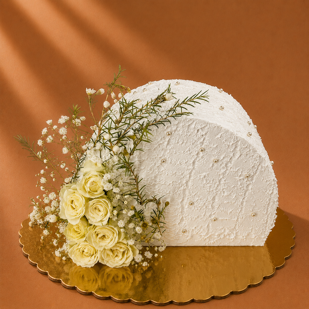 White Cake with Flower