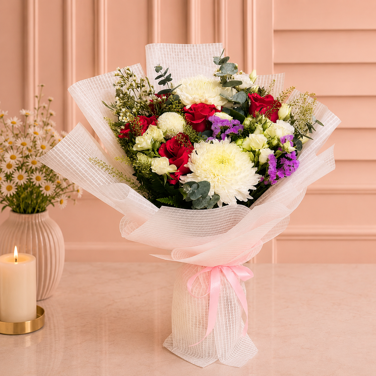 Mix flowers blushing bouquet
