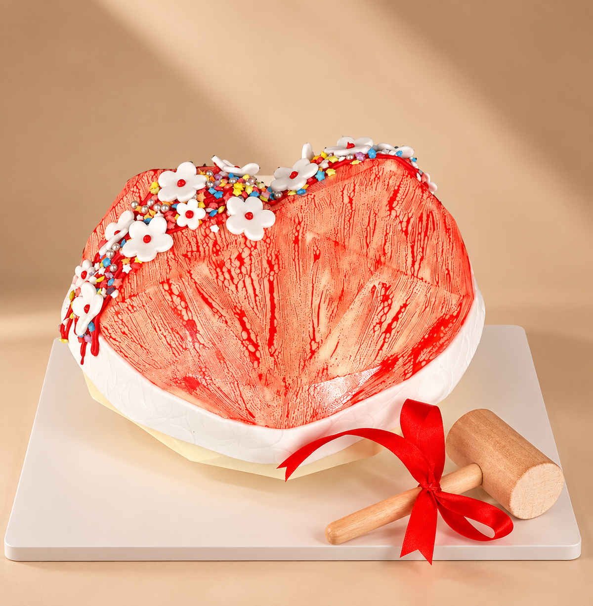 Love Unveiled Pinata Cake