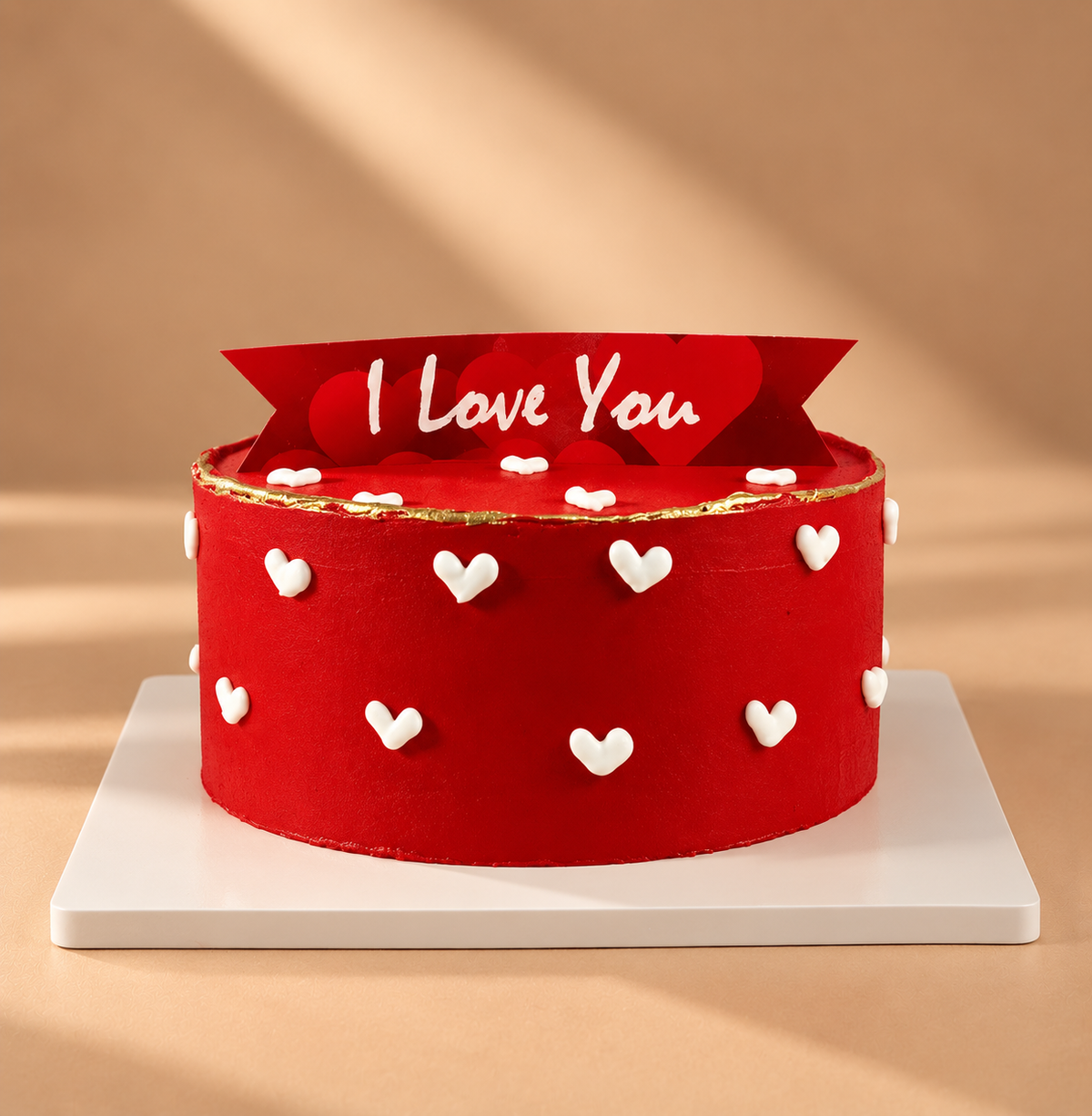Red Little Heart Romance Cake