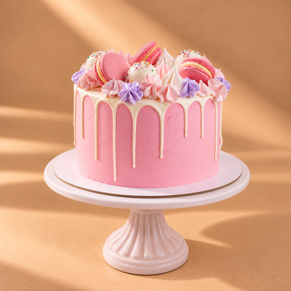 Tender Pink Macaron Cake