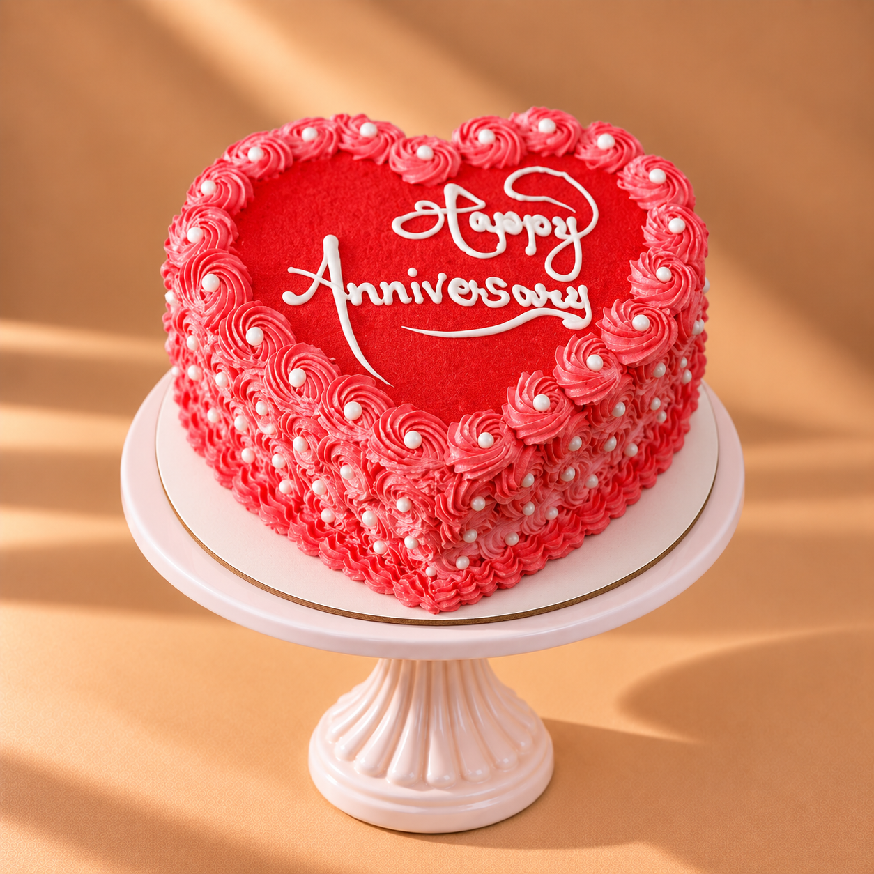 Delicious Heart Shaped Red velvet Cake