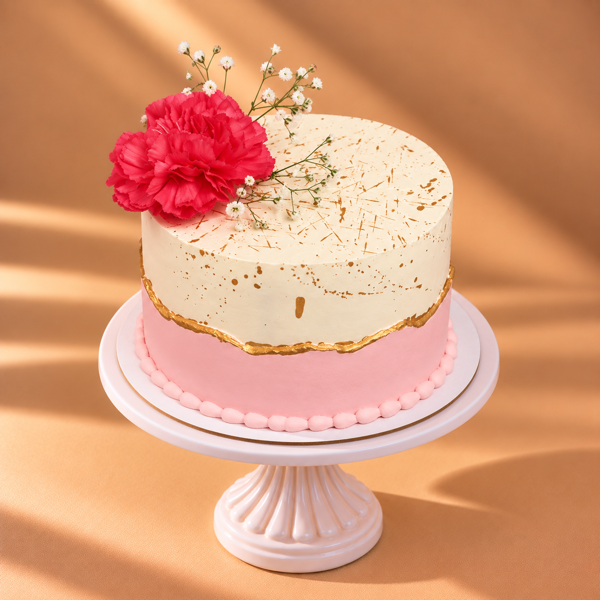 Delightful Pink & White Cake