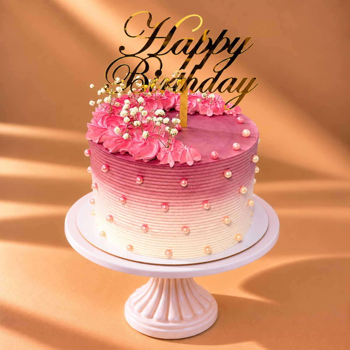 Delicious Pink & White Cake