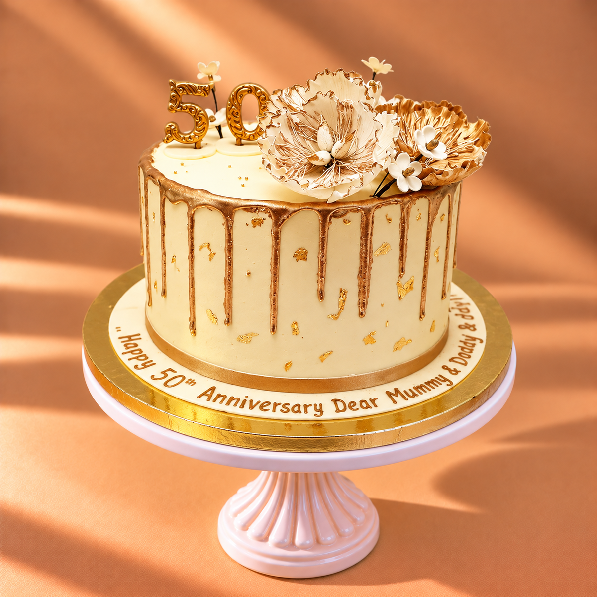 Glittery 50th Anniversary Cake