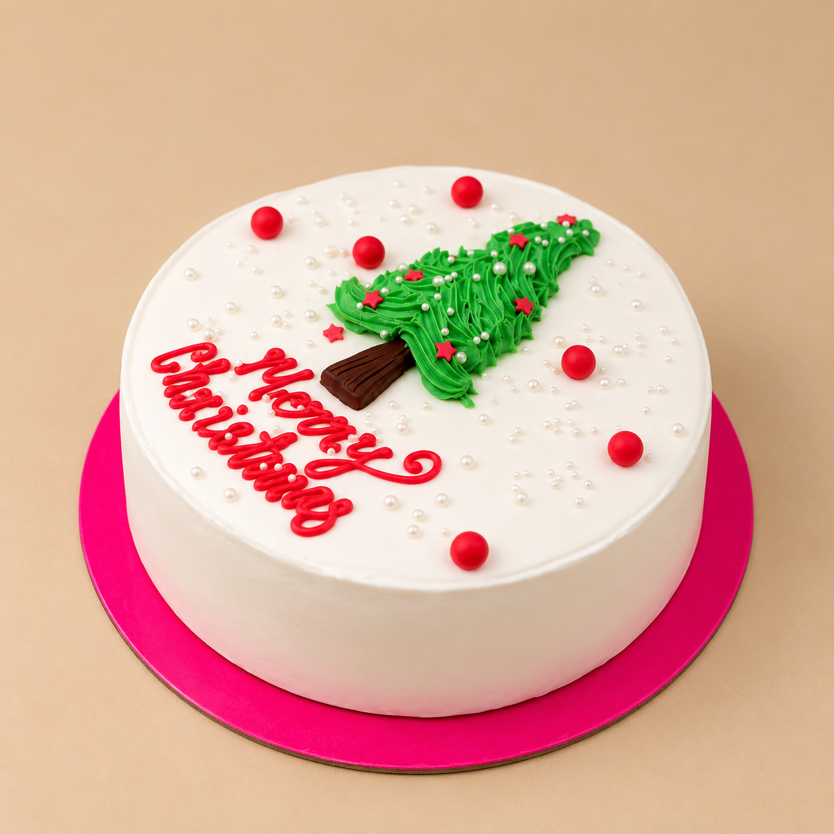 Beautiful White X-Mas Day Cake