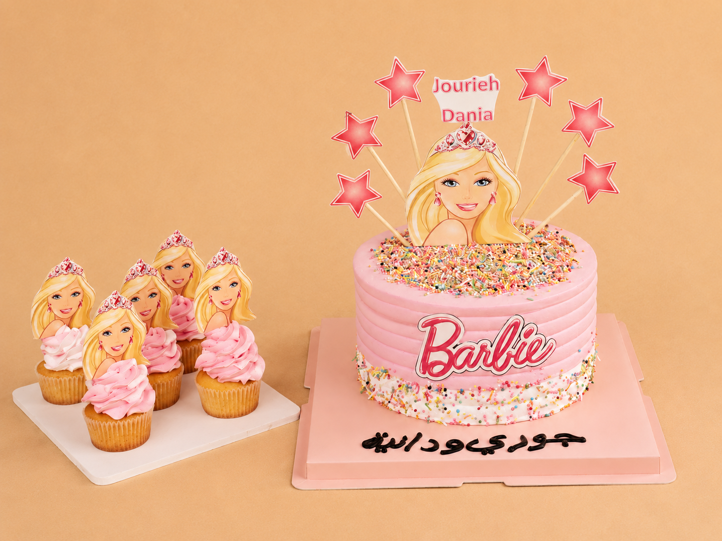 Hello Barbie Cake and Cupcakes