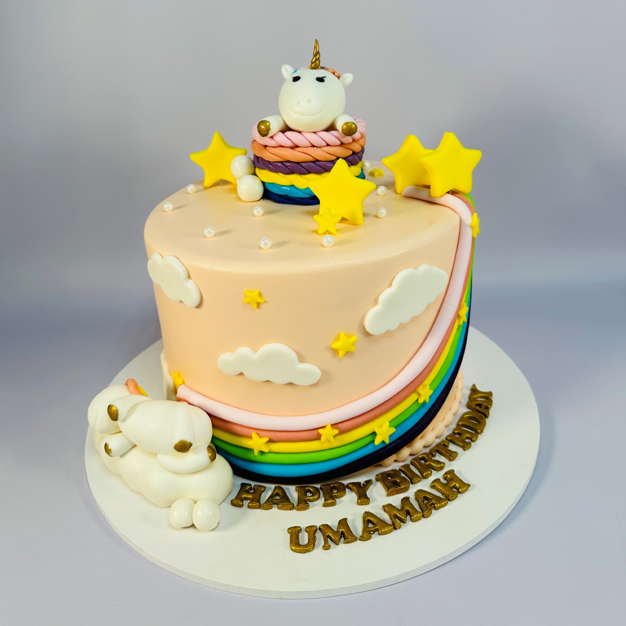 Cute Unicorn Rainbow Cake