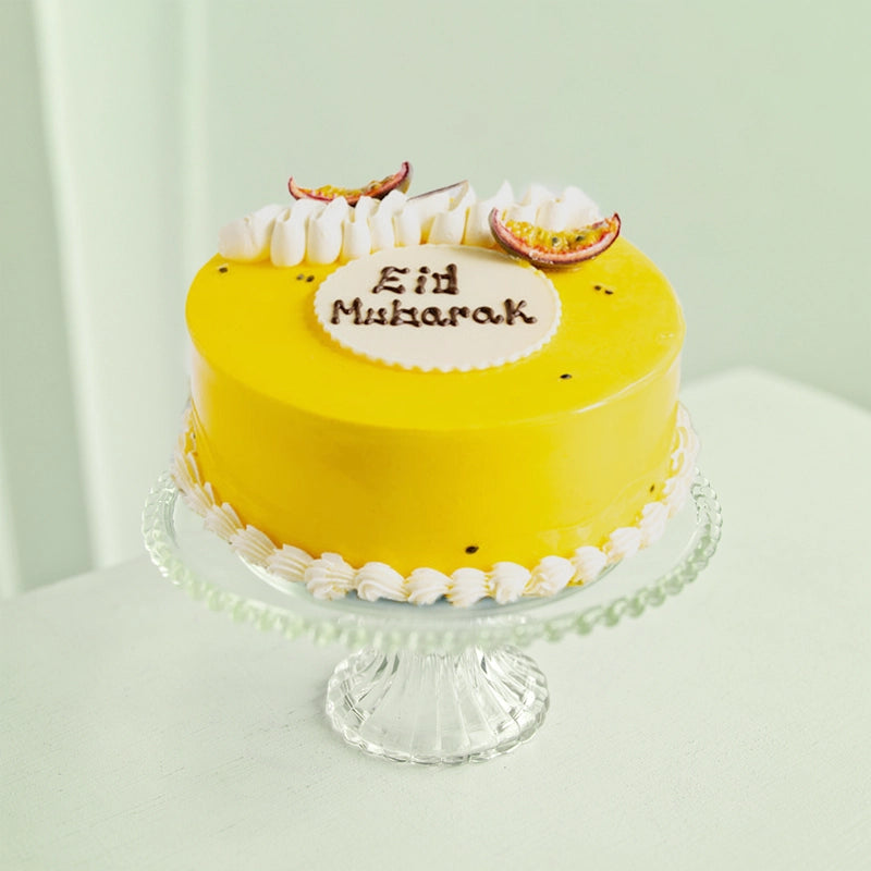 Yummy Yellow Eid Mubarak cake in Qatar