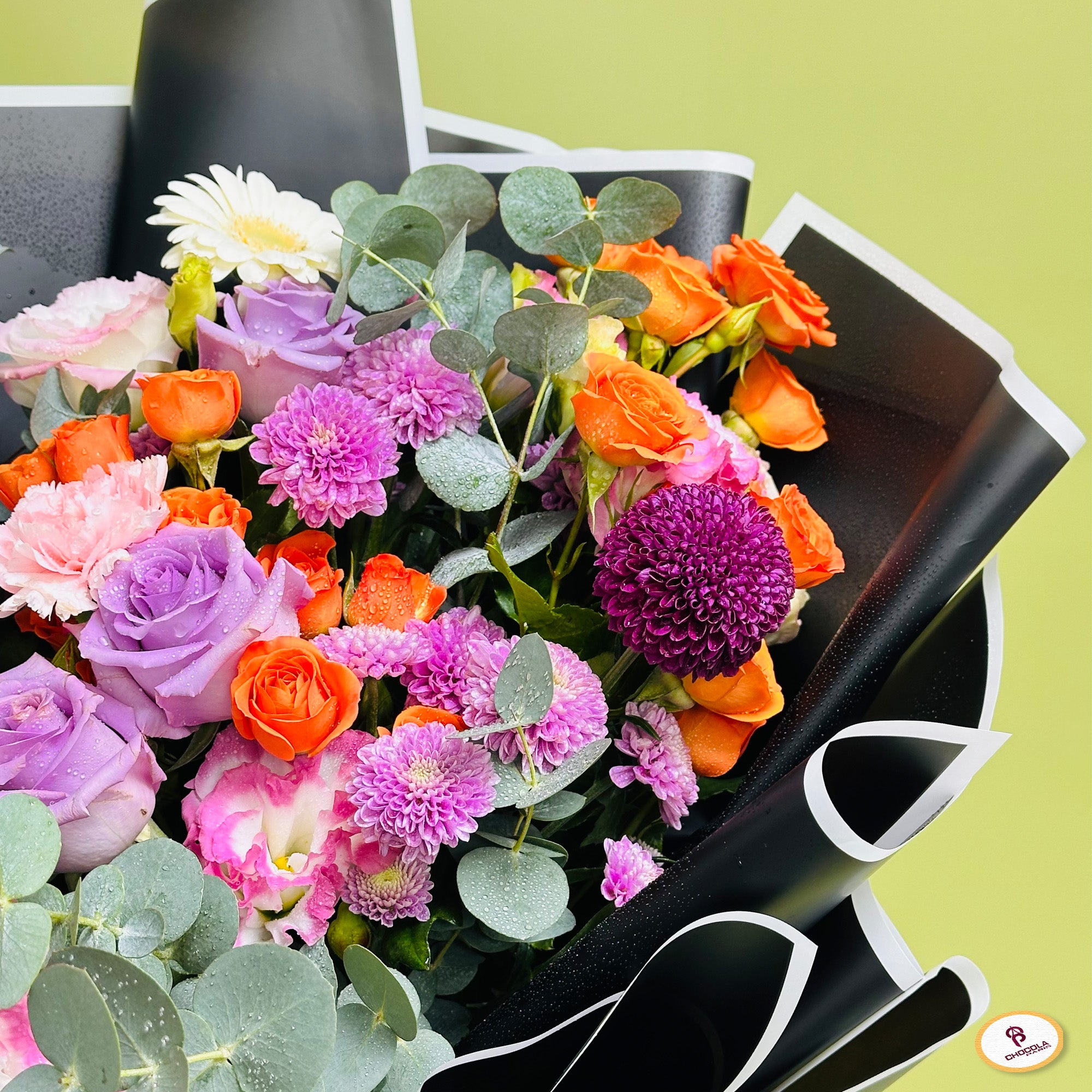 Stunning black mix flower bouquet