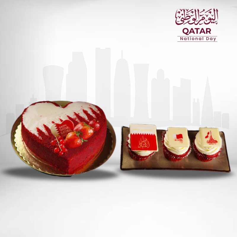 Qatar Sample Cake Heart Shaped Qatar National Day cake – Chocola Paris