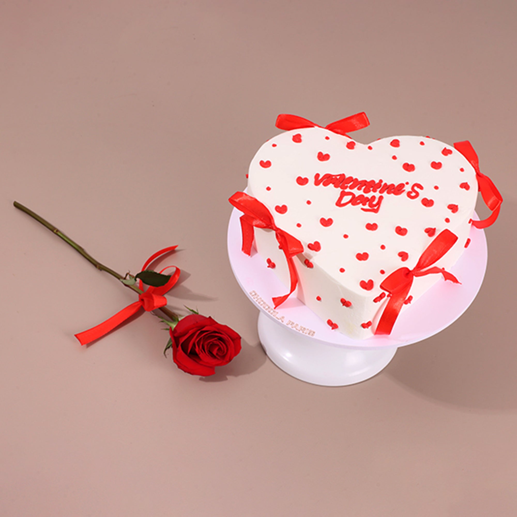 Heart Shape Cake & single flower combo 903