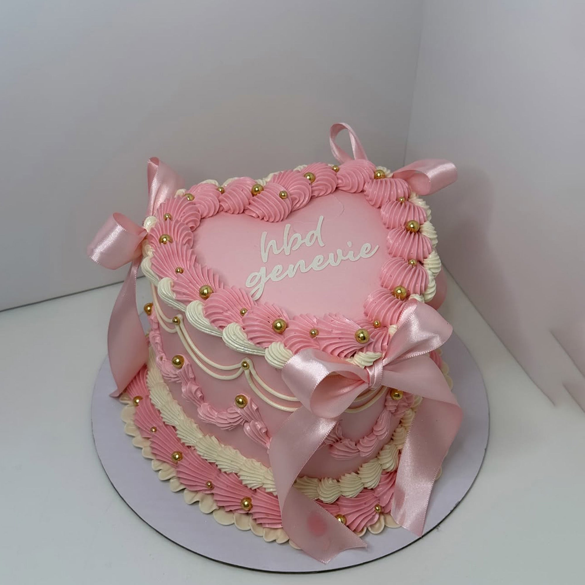 Pretty Pink Heart Cake