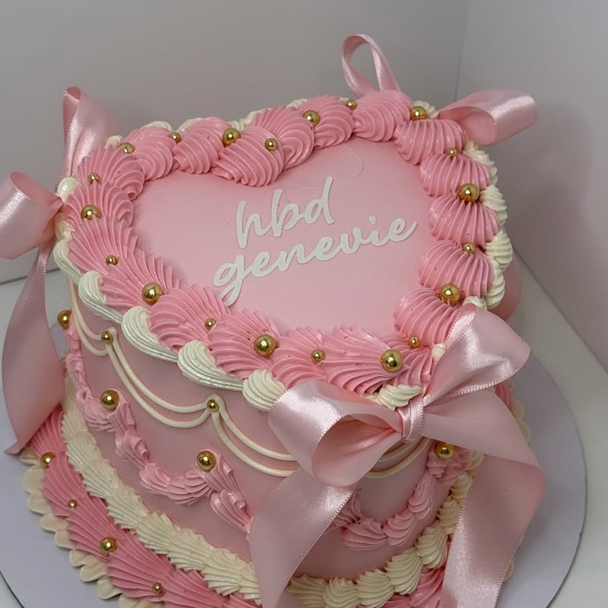 Pretty Pink Heart Cake