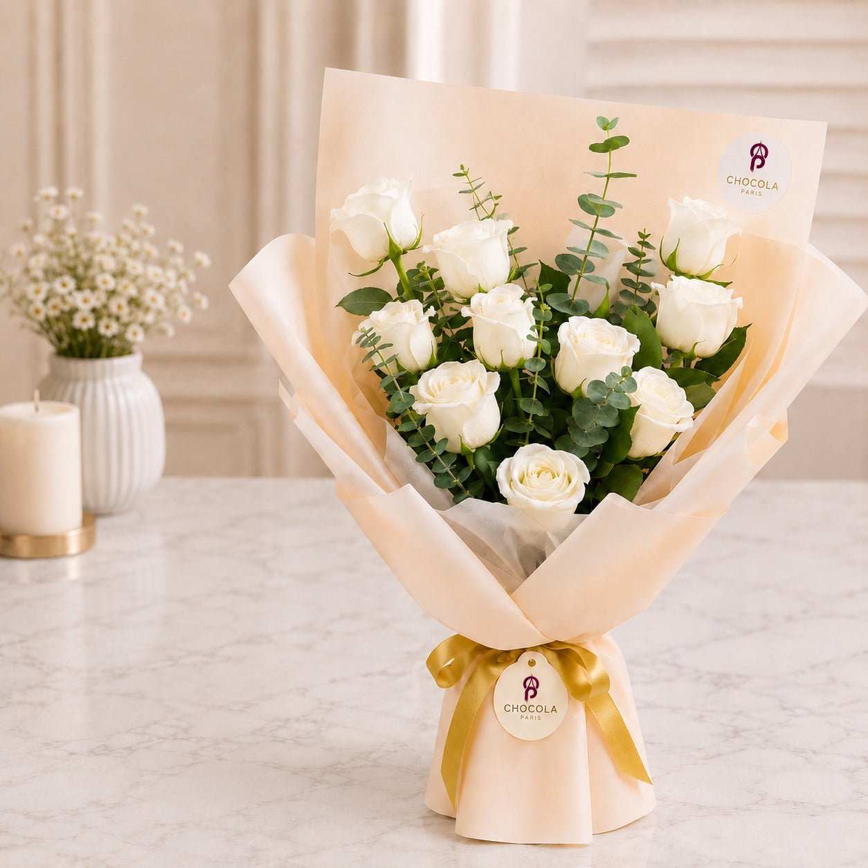 Pure White Rose Elegance Bouquet