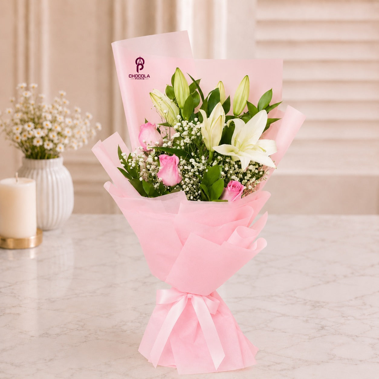 Blush Lily & Rose Bouquet