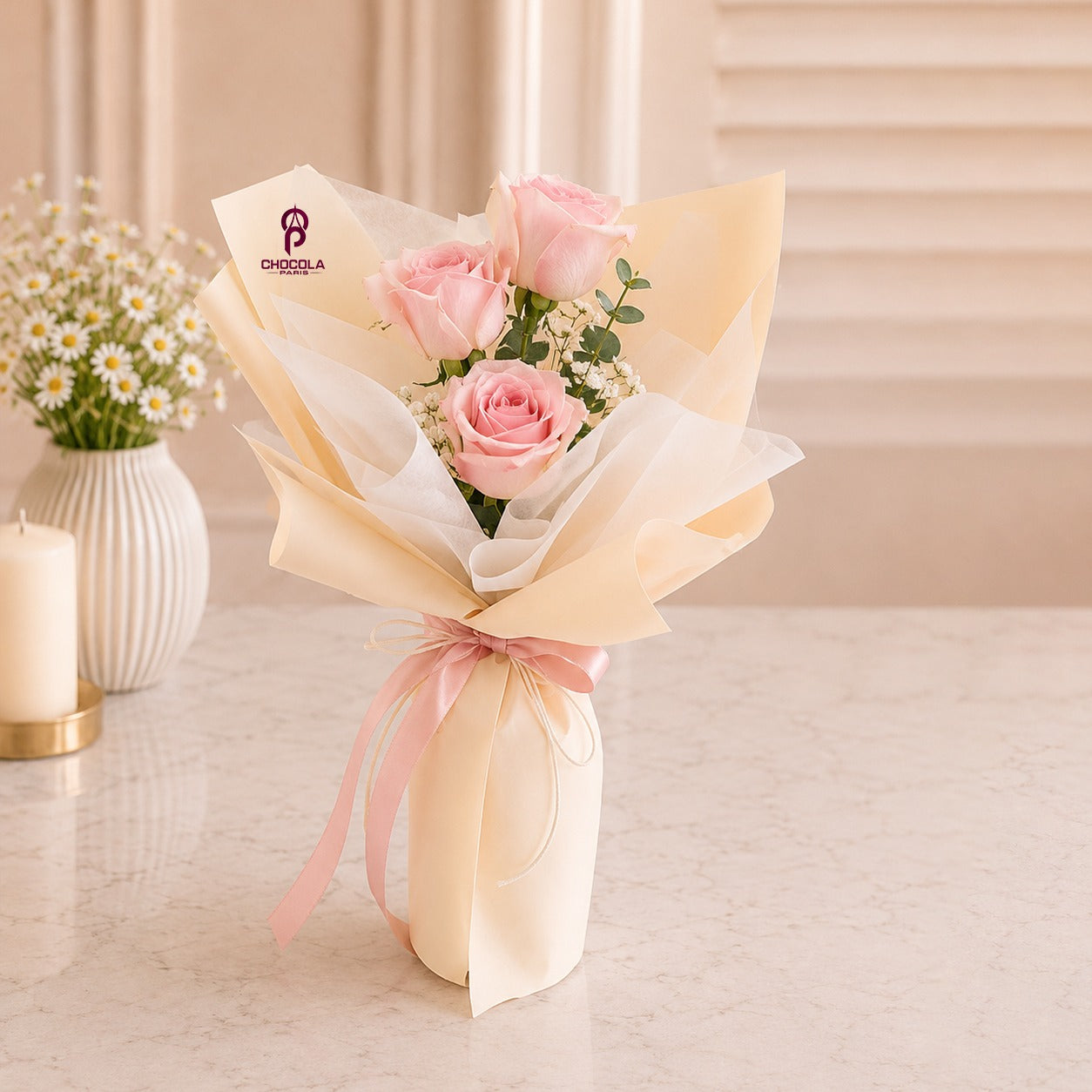 Sweet Blush Rose Trio