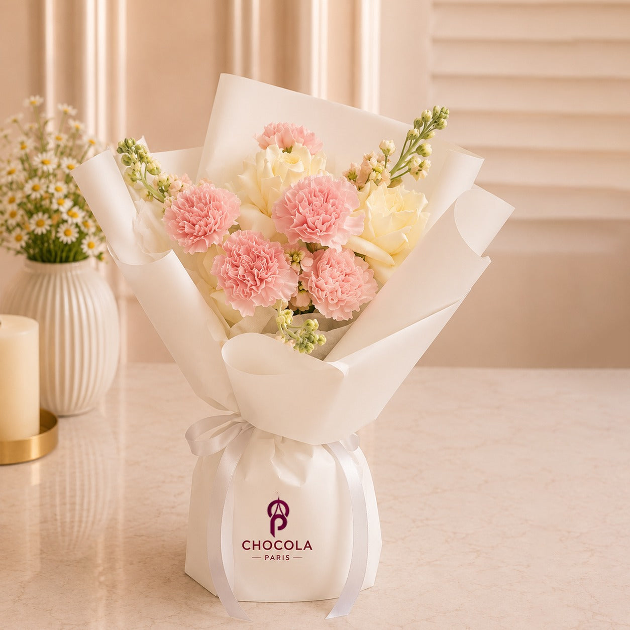 Blush Carnation & Rose Bouquet