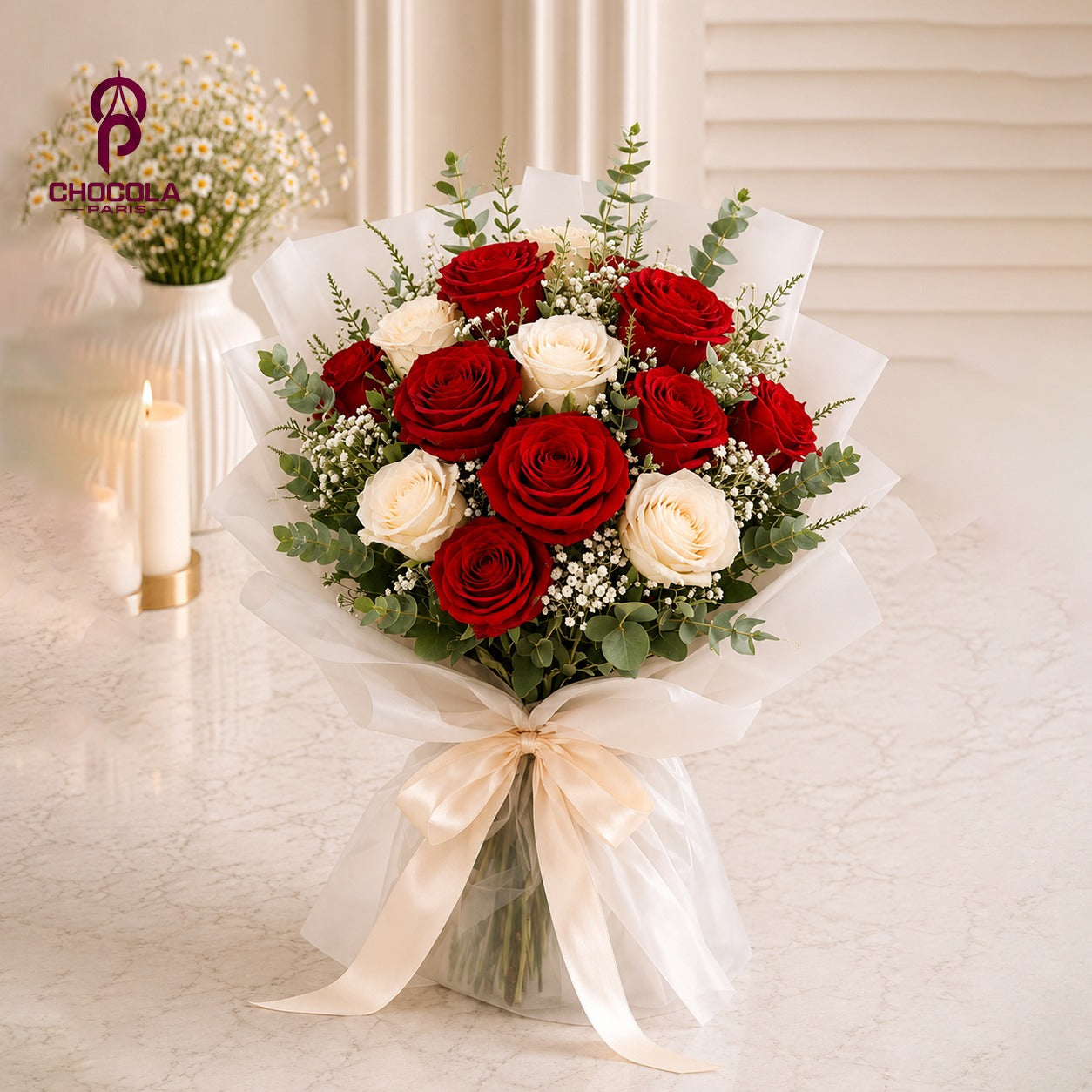 Scarlet & Snow Rose Eleganc