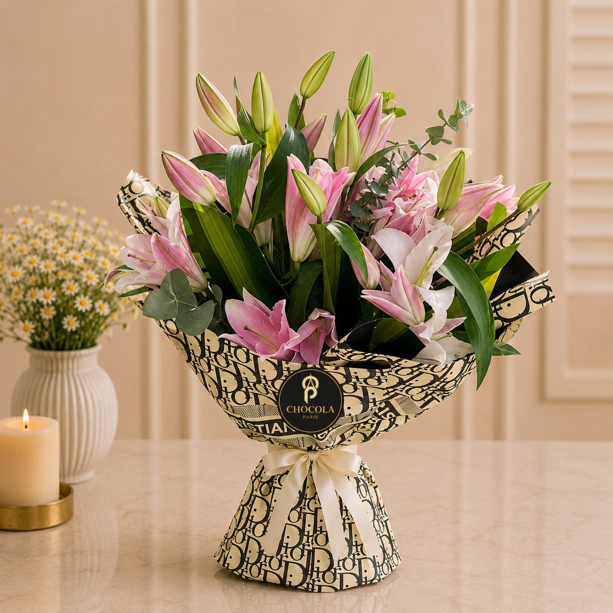 Parisian Pink Lily Elegance Bouquet