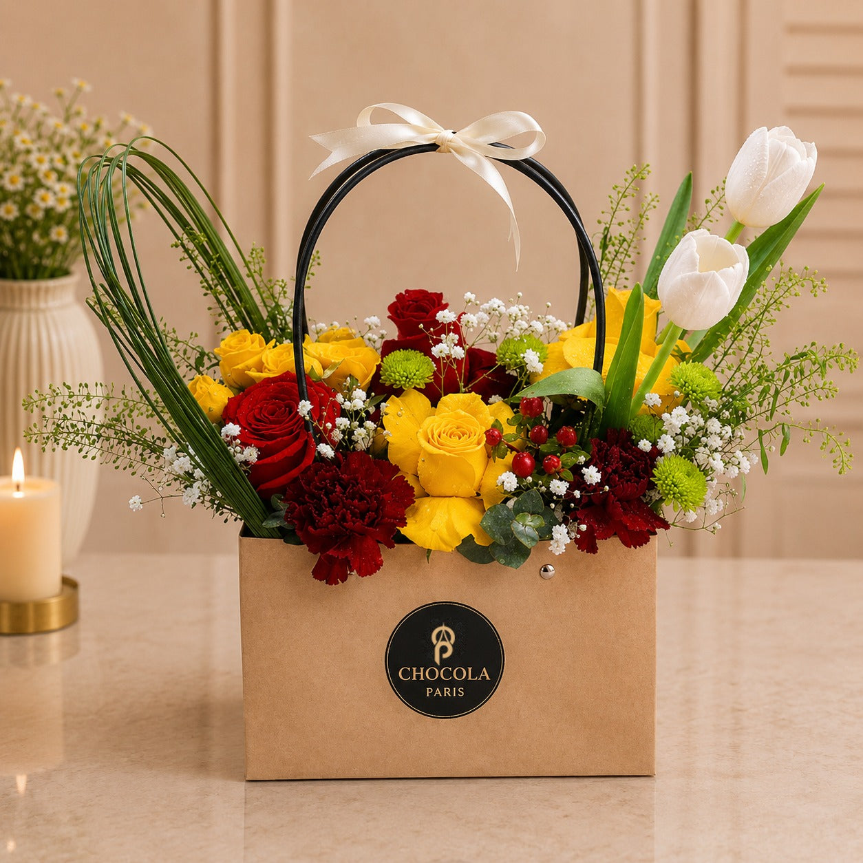 Golden Celebration Floral Bag