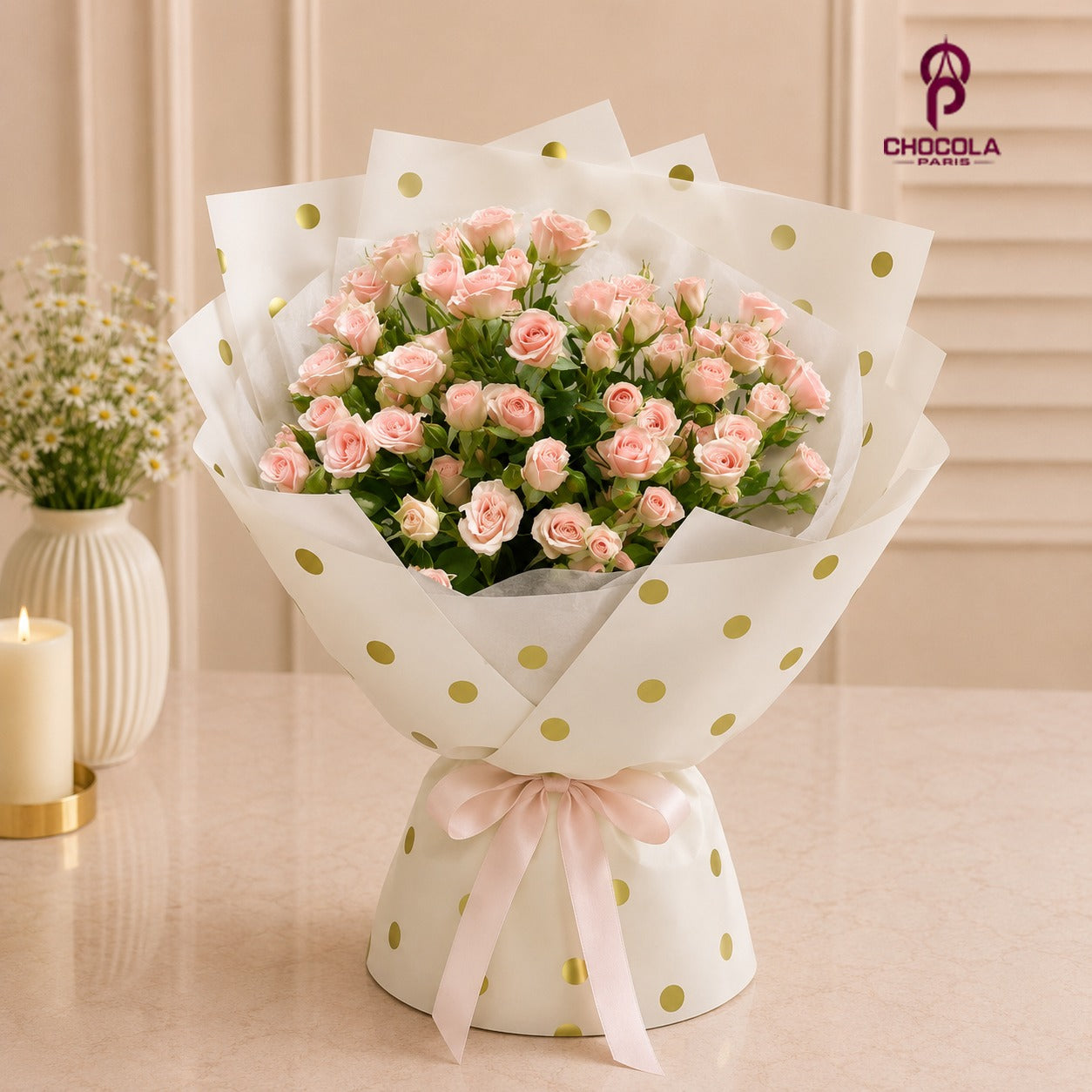 Blush Polka Rose Bouquet