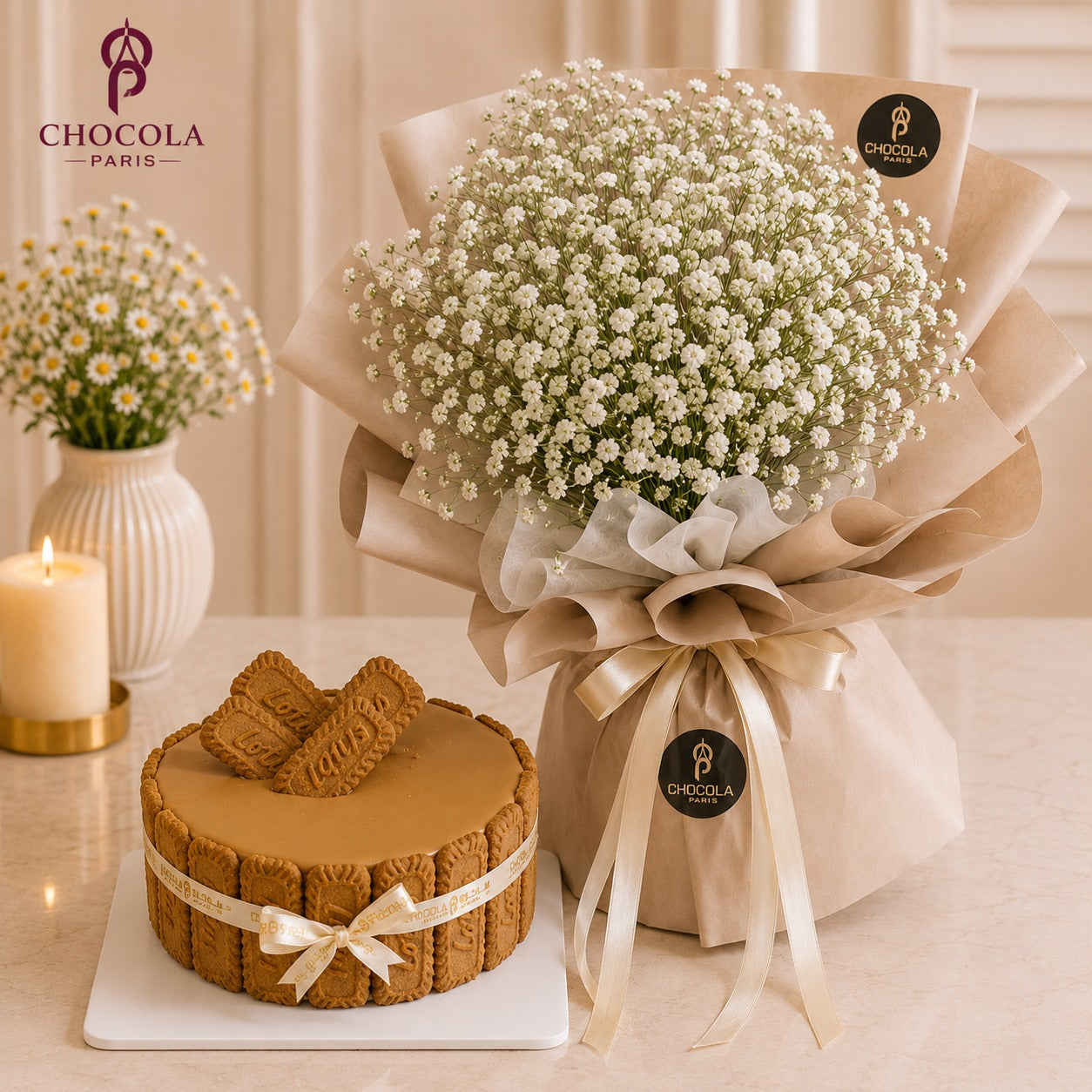 Golden Baby’s Breath & Lotus Delight Set