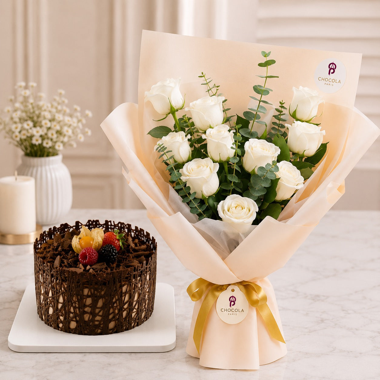 Ivory Rose & Chocolate Indulgence Set