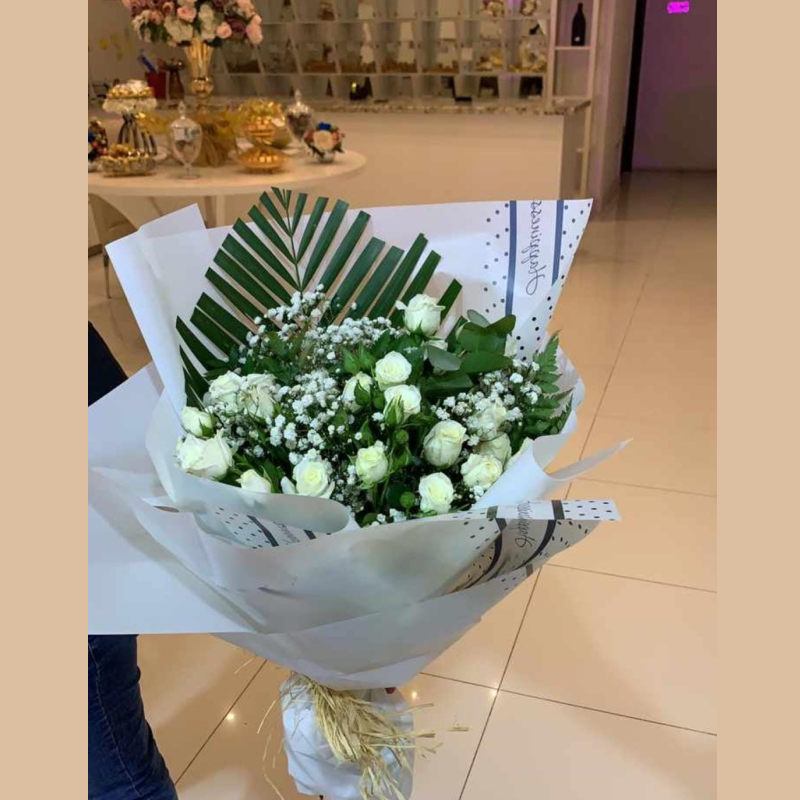 White Rose Bouquet in Qatar