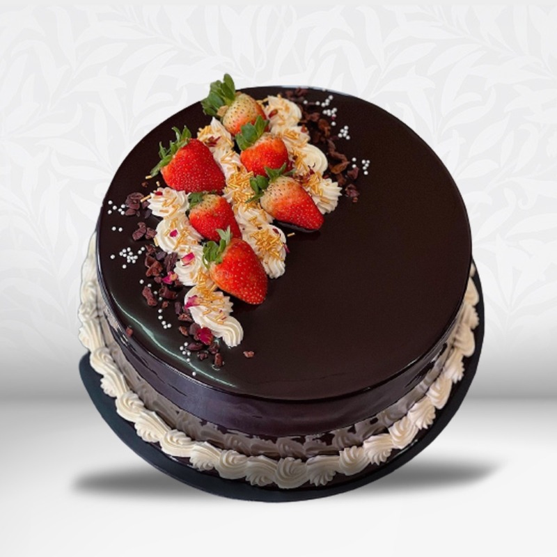 Heavenly Chocolate Cake with Strawberry Toppings in Qatar
