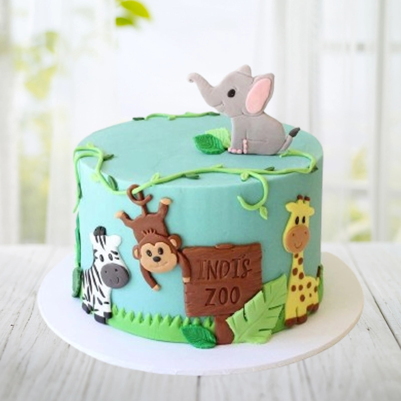 Jungle Theme Birthday Cake in Qatar