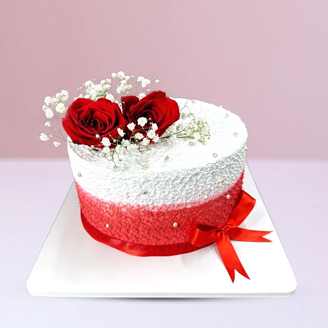 Red Velvet Cake with Red Roses