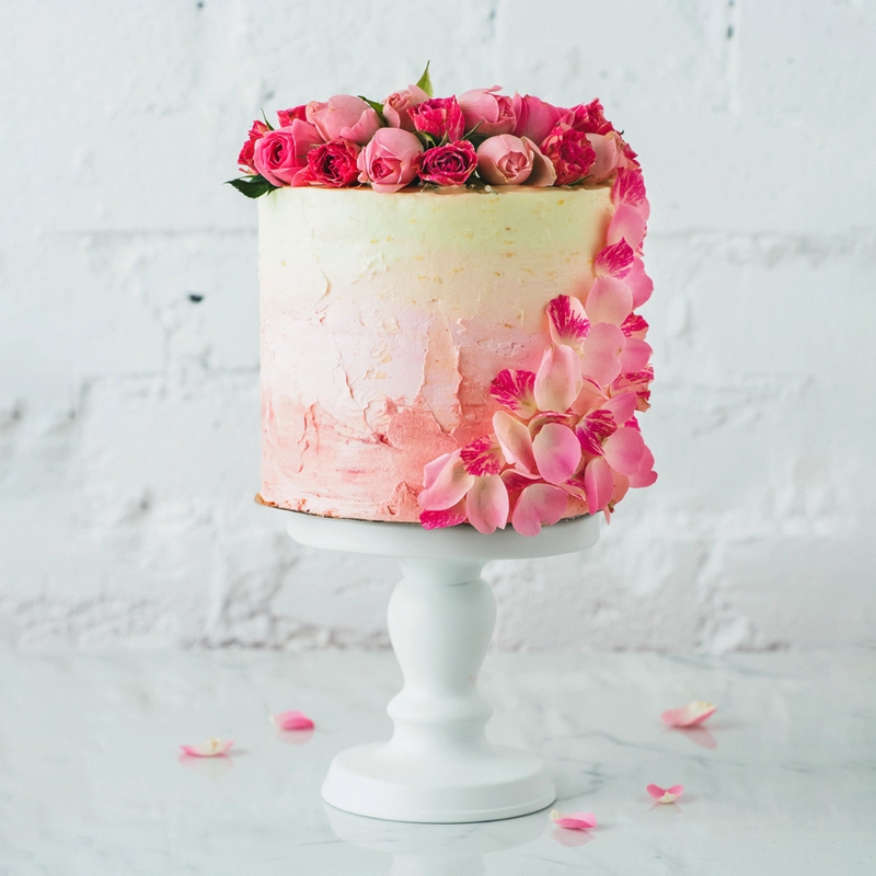 Exotic Pink Floral Cake in Qatar